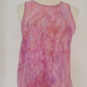 NEW painted Frame Silk cami tank top camisole S 6 8 M blue purple pink tie dyed